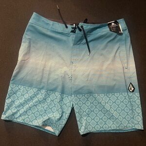 Volcom Blue Patterned Board Shorts